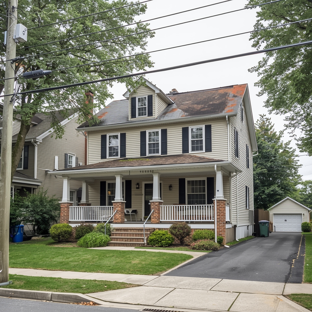 Old deteriorated roof before replacement on New Jersey home